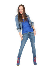 Obraz premium Frau in Jeans