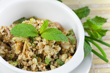 Larb Moo, Spicy Thai Ground Pork Salad
