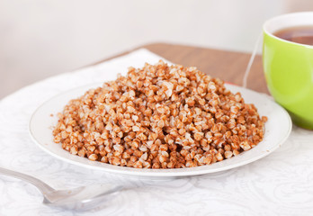  buckwheat porridge in plate