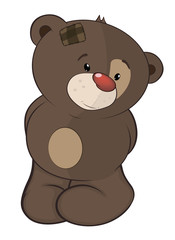 The stuffed toy bear cub cartoon