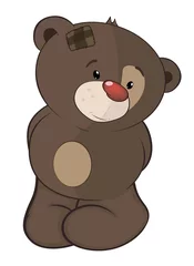 Gardinen The stuffed toy bear cub cartoon © liusa