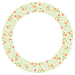 vector round frame for text of flowers