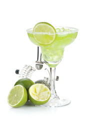 Classic margarita cocktail with salty rim