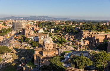View of Forum Romanum with Colosseum - Italy