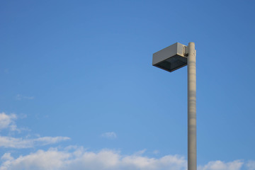 light pole on blue sky background