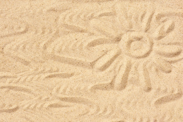 sun on sand on beach holiday background concept
