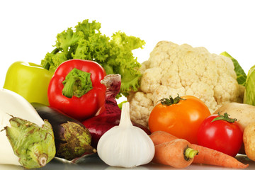 Many fresh vegetables close-up