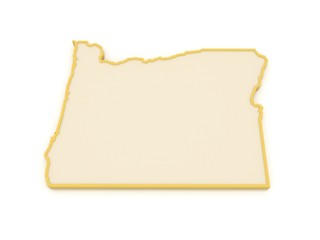 Fototapeta premium Three-dimensional map of Oregon. USA.
