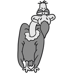 Lustiger Müder Comic Cartoon Geier