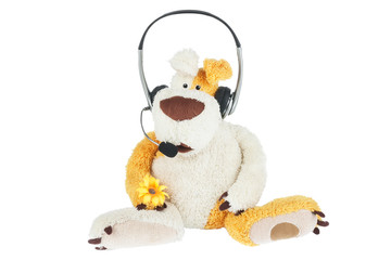 Conceptual image of a dog operator call center