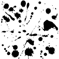Set collection of Ink blot isolated on white background