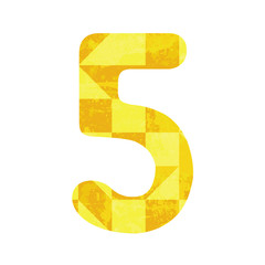Abstract yellow number five