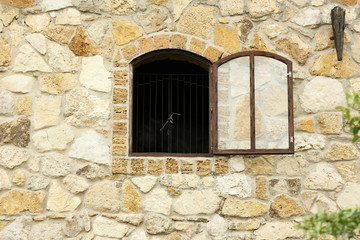 Old retro wooden window