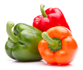 Sweet bell pepper isolated on white background cutout