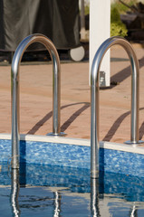 Pool stairs and grill legs