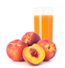 Peach fruit juice in glass