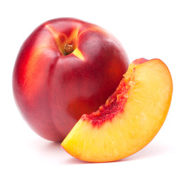 Nectarine fruit isolated on white background cutout