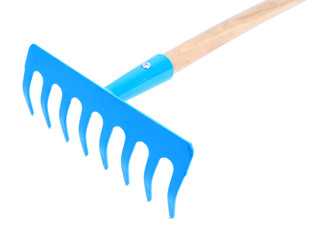 Garden rake isolated on white
