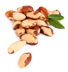 Tasty brasil nuts, isolated on white