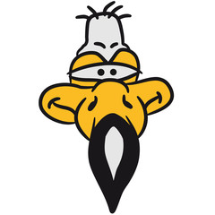 Lustiger Cartoon Comic Geier Kopf