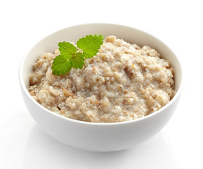Bowl of various flakes porridge