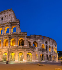 Naklejka premium Evening view of Colosseo in Rome, Italy