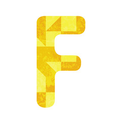 Abstract yellow alphabet F