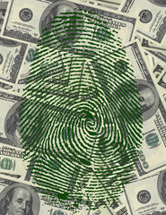 finger Print and USA Currency
