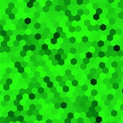 Fototapeta na wymiar Green Honey - Hexagon Pixels Abstract Background - Noise