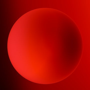 Shaded Red Ball - Shadowed Round Sphere - Surrealism