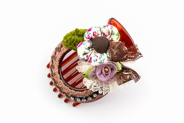 Hair pink clip , accessory for women.