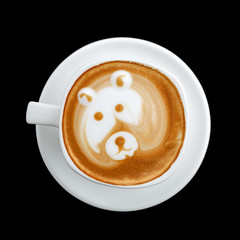 Cup of latte art coffee