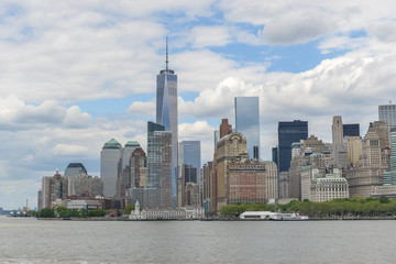 Fototapeta na wymiar Downtown Manhattan from Liberty Island