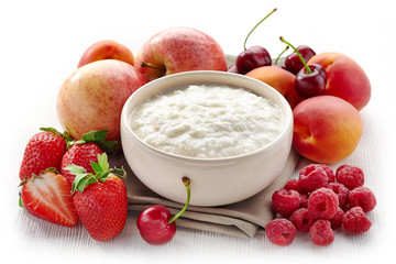 Bowl of rice flakes porridge