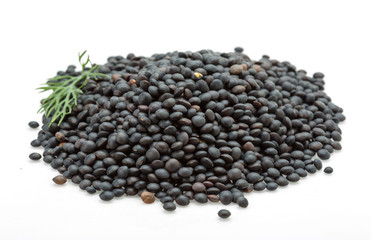 Black lentils heap