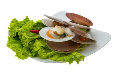 Raw fresh scallops