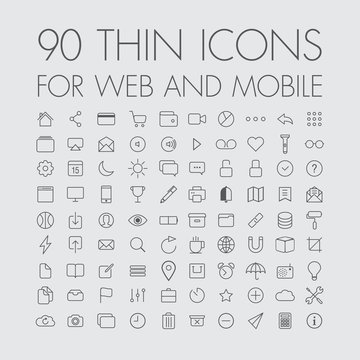 90 icons for web and mobile