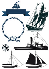 Segelschiffe und Banner