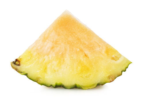 pineapple with a slice piece on the white background