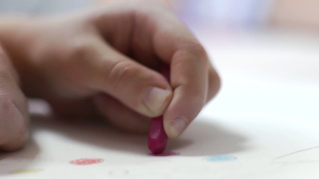 Children at school - drawing in pastel lesson