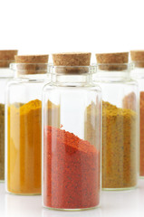 Spices in bottles