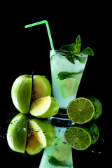 Apple mojito cocktail