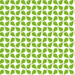 Seamless leafs green pattern on white