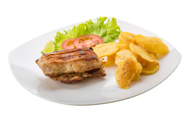 Grilled pork with potato