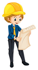 An engineer watching his sketch plan