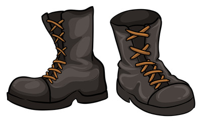 A pair of gray boots