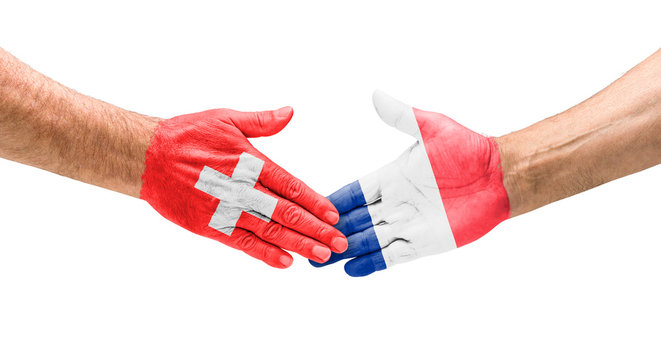 Handshake Schweiz und Frankreich