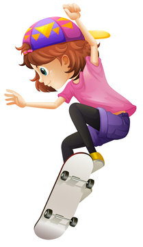 An energetic young lady skating
