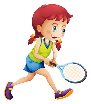 A young lady playing tennis