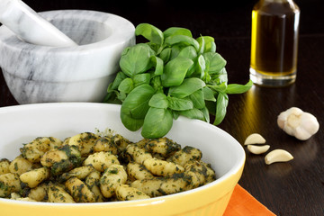 Gnocchi with pesto sauce